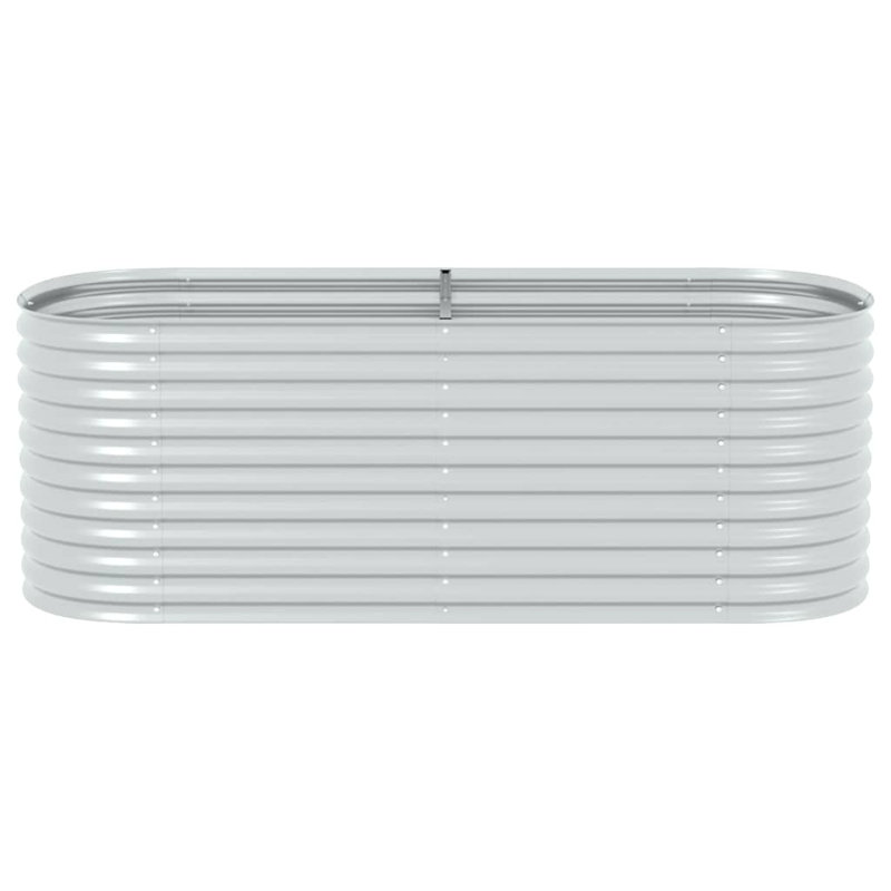 Pickell Galvanized Steel Raised Garden Planter, Silver, 31.8" H x 94.4" W x 31.4" D