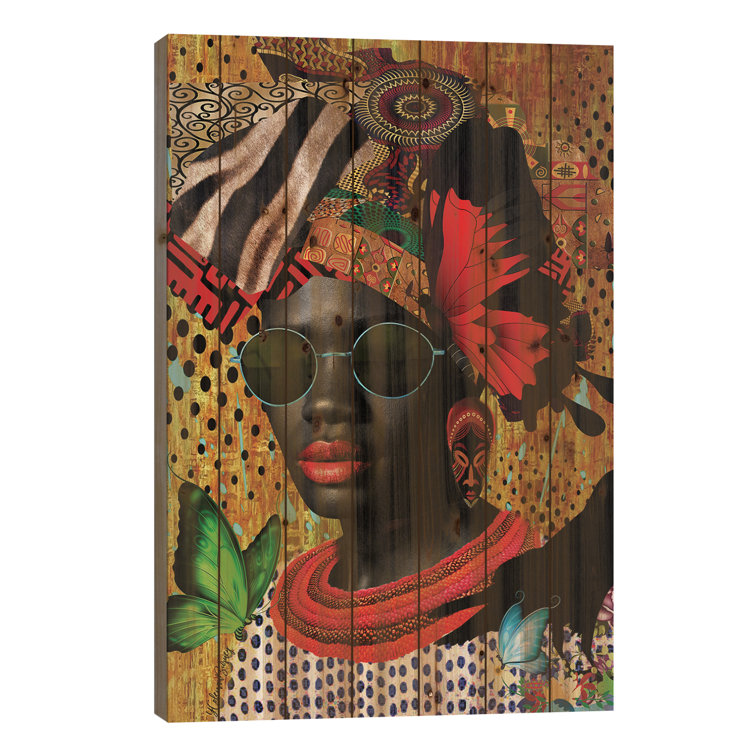 Bungalow Rose Madam Butterfly On Wood by Yvonne Coleman Burney Graphic ...