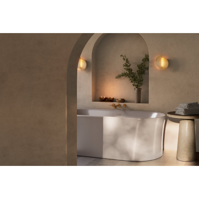 Tenny Ceramic LED Flush Mounted Sconce, Gloss Gray