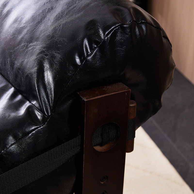 Chaise vintage rétro pour le salon, avec surface amovible et hydrofuge, structure en bois d'hévéa, espace primaire noir antique, assemblage rapide et démontage des dommages, cire à l'huile