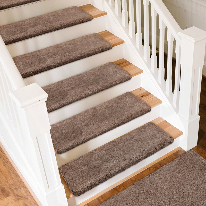 Monterey Ultra Plush Soft Bullnose Stair Treads, Light Brown