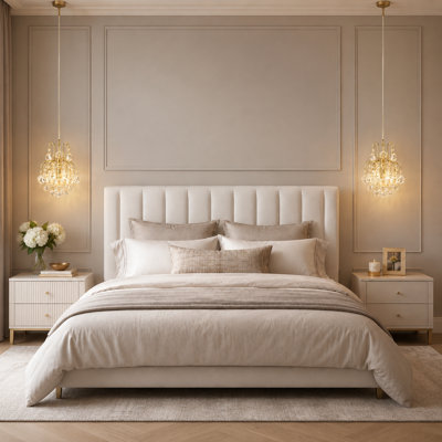 1 - Light Dimmable Crystal Empire Chandelier  With Gold Finish