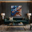 «Music», guitare électrique, art mural sur toile brune-426399186