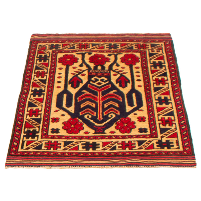 Tapis unique en laine noué à la main 2 pi 11 po x 4 pi 3 po nouvel âge Cianna