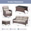 Ensemble de conversation de patio en osier 6 pièces avec chaises pivotantes et table basse-1195510709-1195510714