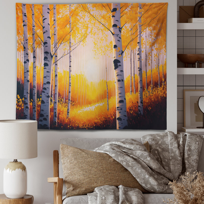 - Tapisserie murale paysage forêt, H 50 po x l 60 po