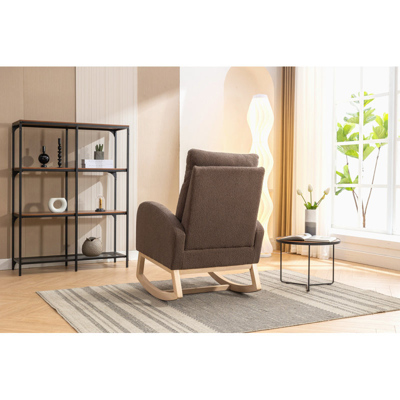 Chaise berçante en tissu Teddy avec poche droite pour l'intérieur