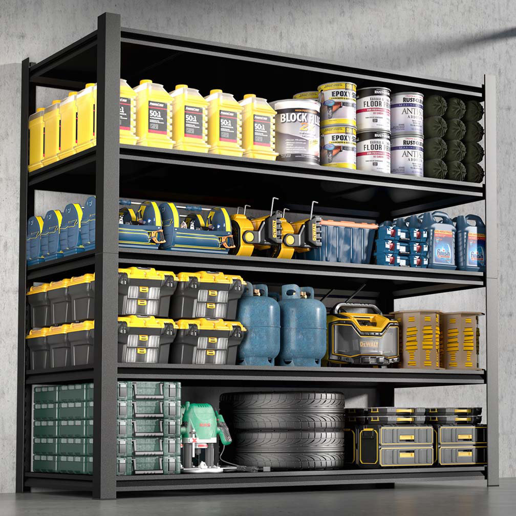 Hokku Designs 72.05 Inches Metal Garage Storage Rack, Heavy-Duty Steel ...