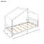 Lit plateforme simple avec tête de lit et pied de lit, conception de toit, blanc-129892464