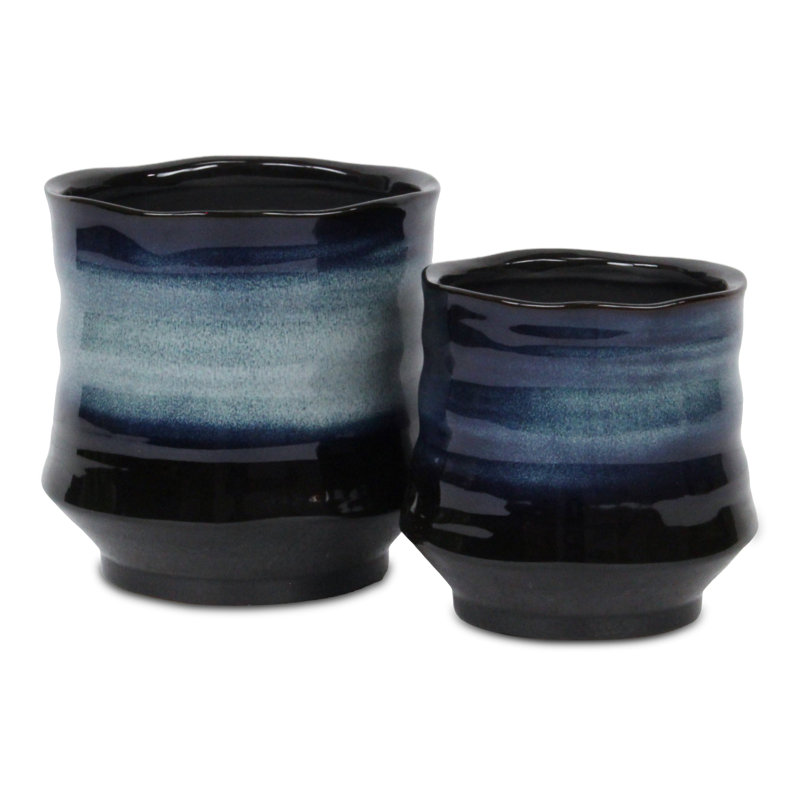 Halimatou Handmade Ceramic Pot Planter, 6.25" x 6" x 6"