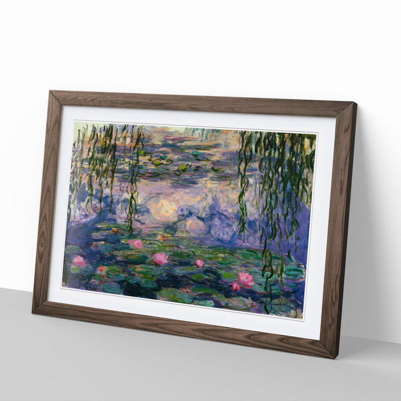 Water Lilies Lily Pond Vol.11 by Claude Monet - Picture Frame Painting, 27cm H x 36cm W x 2cm D, Walnut