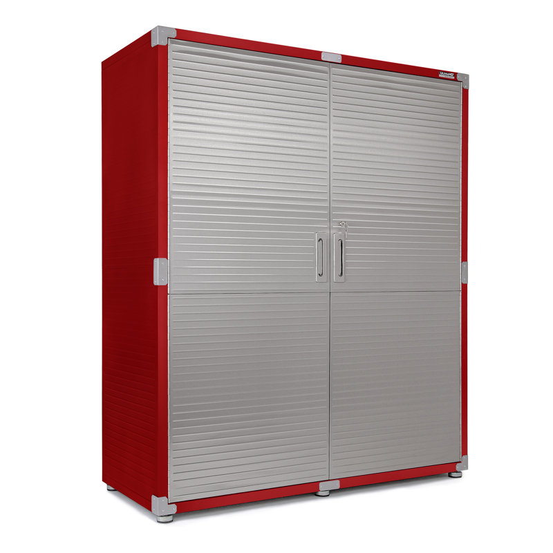 Seville Classics UltraHD Extra-Wide Storage Cabinet, 60" W x 24" D x 72" H, Red