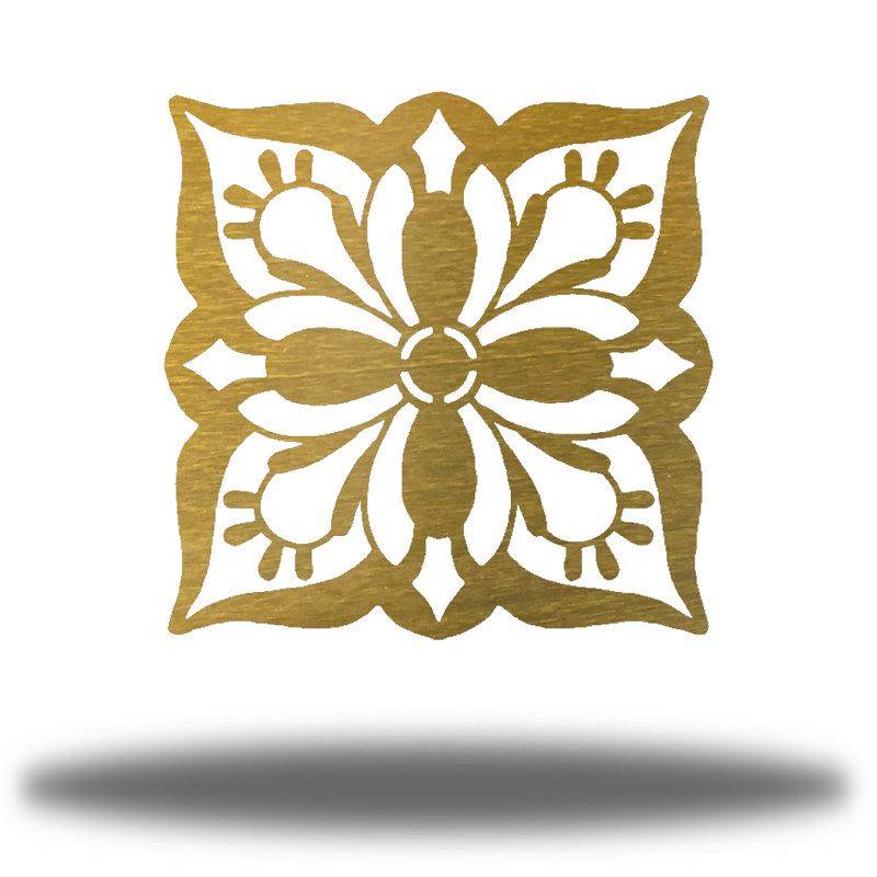 Décoration murale mandala Blossom, Or, H 30 po x l 30 po x P 0,06 po
