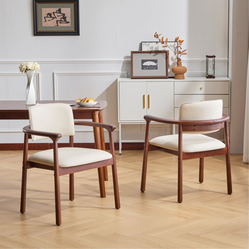 Ensemble de 2 chaises de salle à manger, bois d'hévéa robuste, siège en mousse de polyuréthane confortable, idéal pour la maison et la cuisine