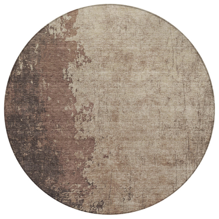 Machine Washable Indoor/Outdoor Xhevrie Chocolate Rug
