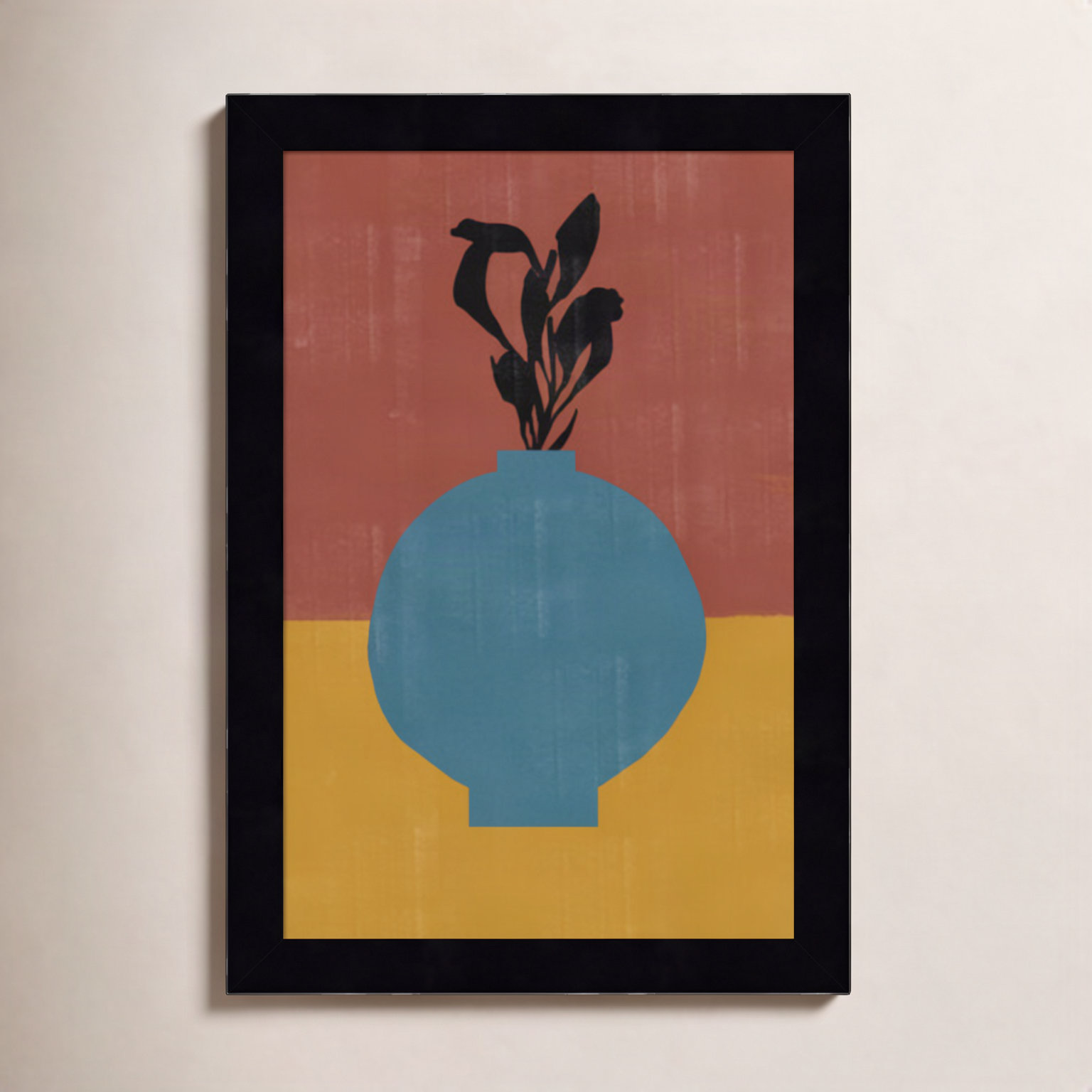 Fredi "Vase No. 9" Print, 13" H x 9" W x 1" D, Black