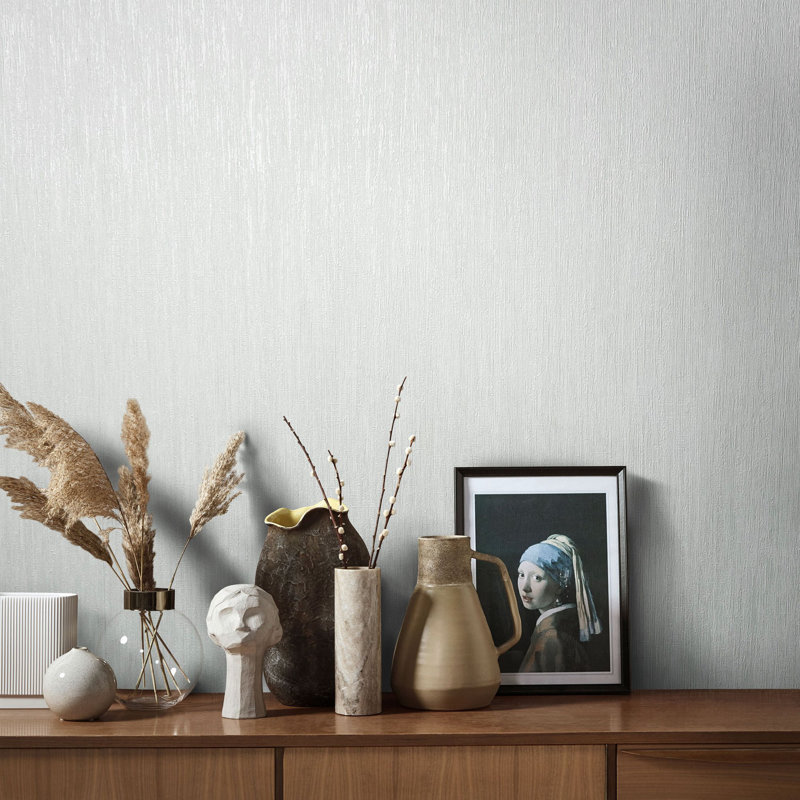 Rouleau de papier peint texturé Air Collection, Argent argent