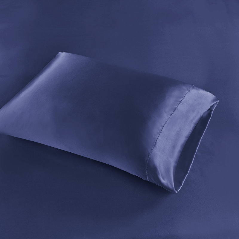 Navy Satin Standard/Queen Pillowcase Set