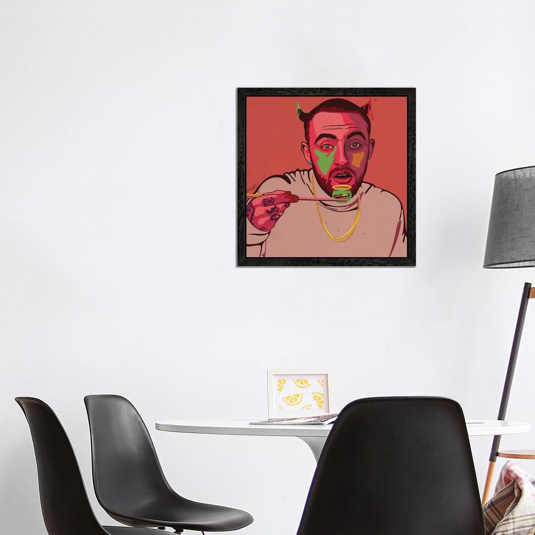 Gerahmtes Leinwandbild - Grafikdruck „Mac Miller Art” von Dai Chris Art