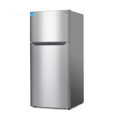 BLACK+DECKER 18.1 Cu. Ft. Top Mount Refrigerator with Freezer, 2 Door Refrigerator with Top Freezer and Adjustable Temperature Control, ENERGY STAR Certified, BR1810HS, Stainless Steel Look
