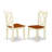 3 Piece Kitchen Table & Chairs Set Contains a Round Dining Table with Pedestal and 2 Dining Room Chairs, Buttermilk & Cherry-492057204