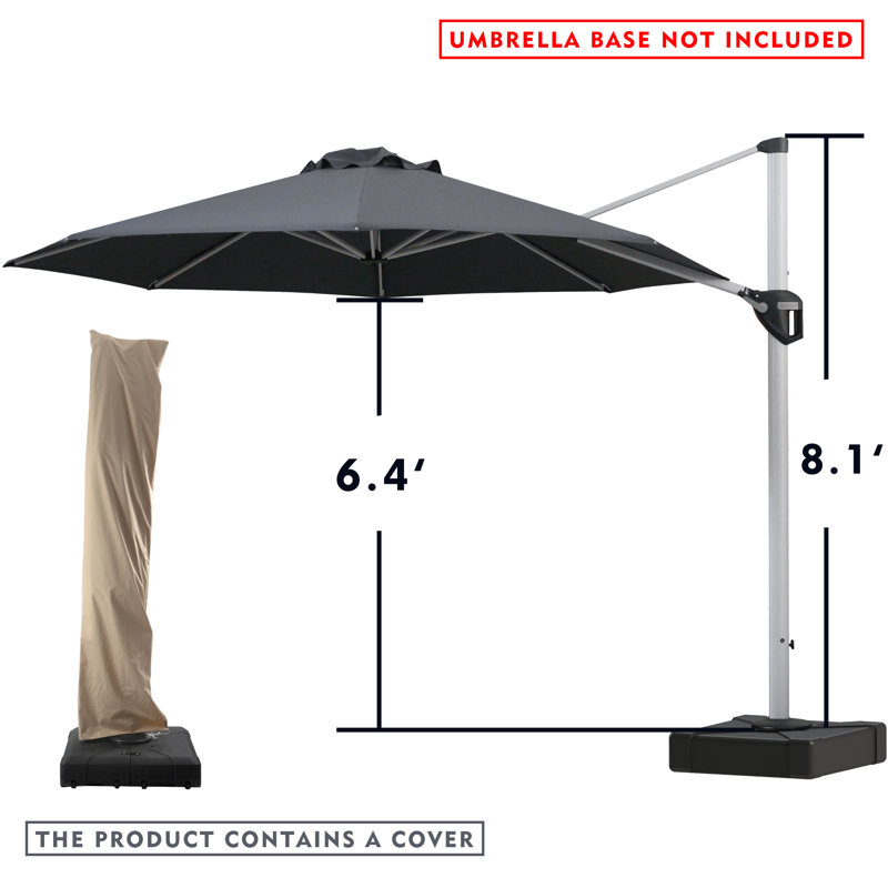 Parasol en porte-à-faux 11", gris