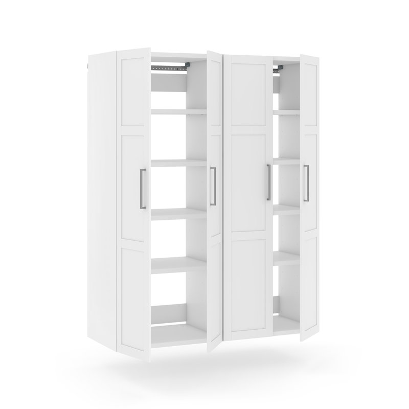 Garage Core 2 Deep Cabinets & Doors In White, 83.07"H x 67.72"W x 24.17"D