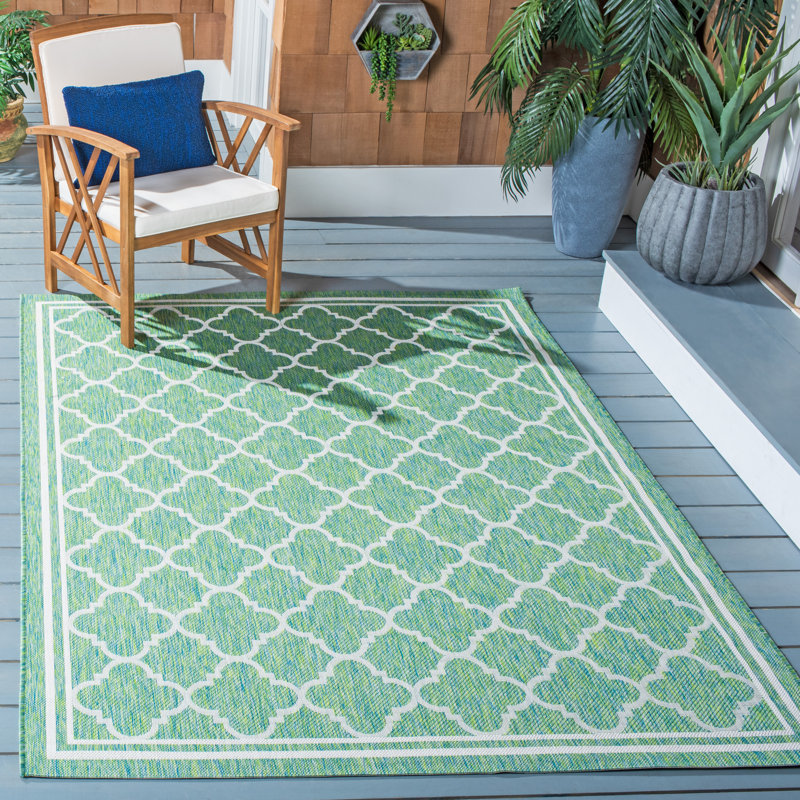 Tapis d'intérieur / extérieur à motif géométrique Almine Performance, Rectangle 5 pi 3 po x 7 pi 7 po