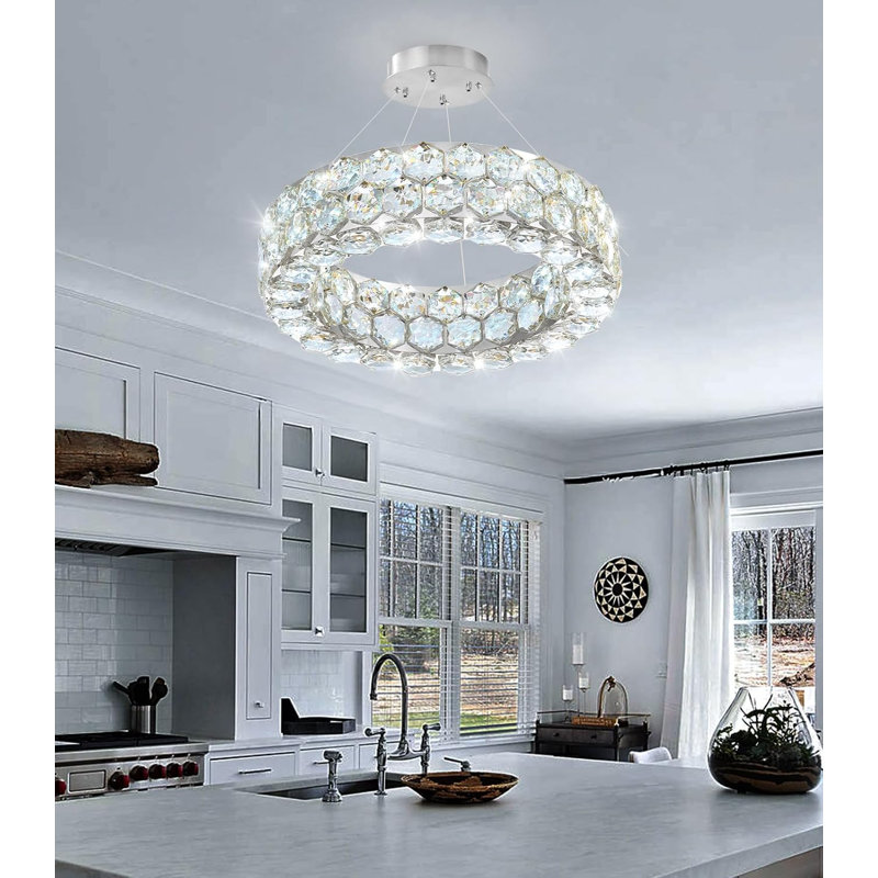 Lustre en cristal Modern, Argent argent