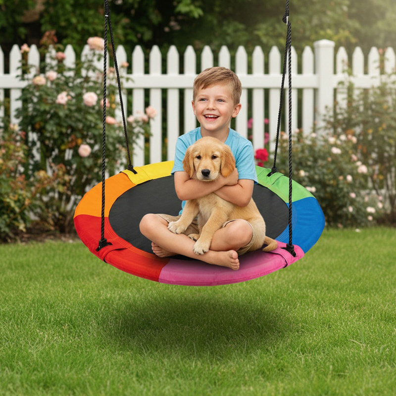 Balançoire d'extérieur 40 pouces pour soucoupe et balançoire ronde imperméable pour enfants et adultes