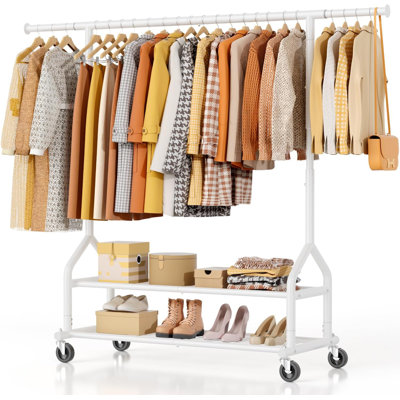 Adjustable Rolling Clothing Rack