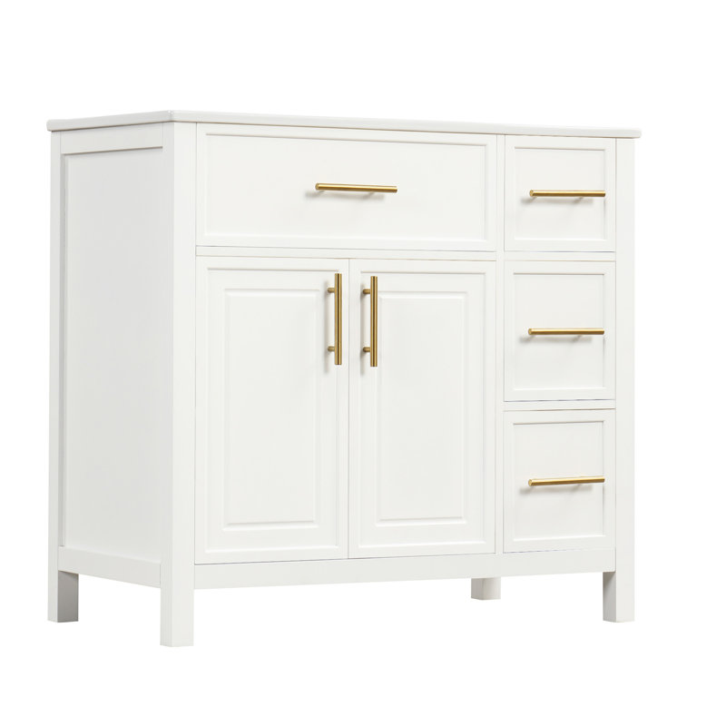 Meuble-lavabo élégant avec rangement spacieux et fabrication durable, Blanc