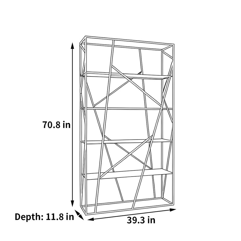 Bibliothèque créative la plus vendue, H 70,8 po x l 39,3 po x P 11,8 po, Vert