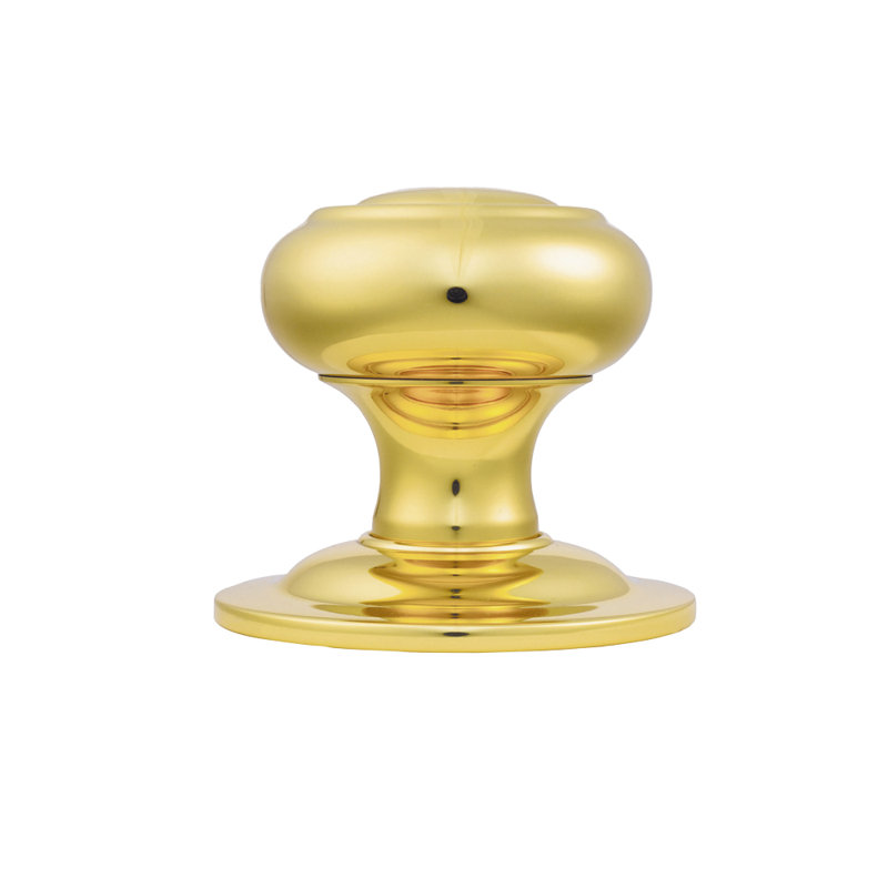 Lisbon Centre Door Knob, Polished Brass