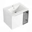 Meuble-lavabo mural 60 po avec lavabo en céramique, portes à fermeture douce, 1/2 porte vitrée, petite tablette de rangement, contreplaqué (emballage KD)