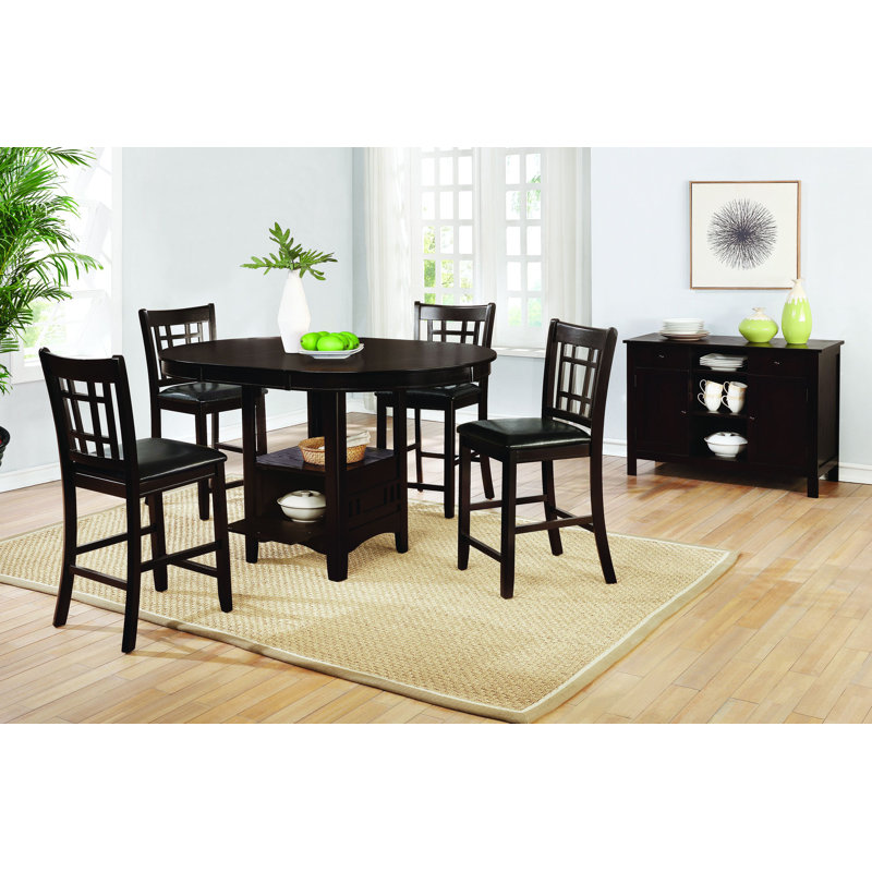 Beklabito Extendable Dining Table, Espresso, 30.5" H x 42" W x 60" L
