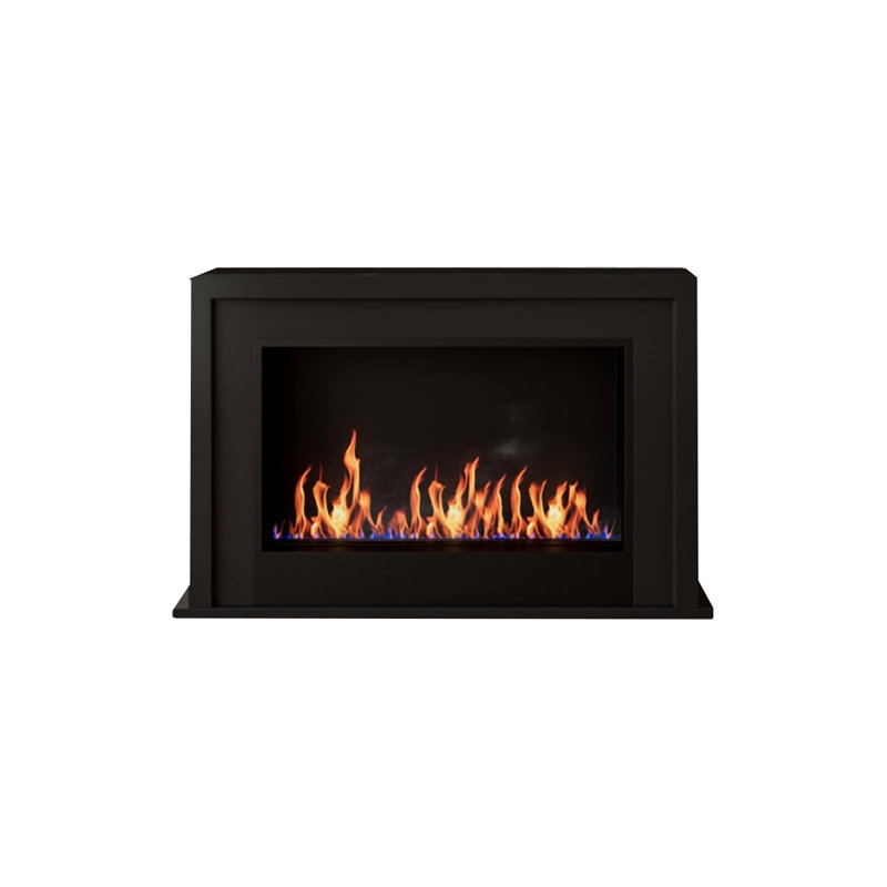 Black Solid Wood Freestanding Fireplace, 38.37” H x 47.24” W x 13.78” D, Black