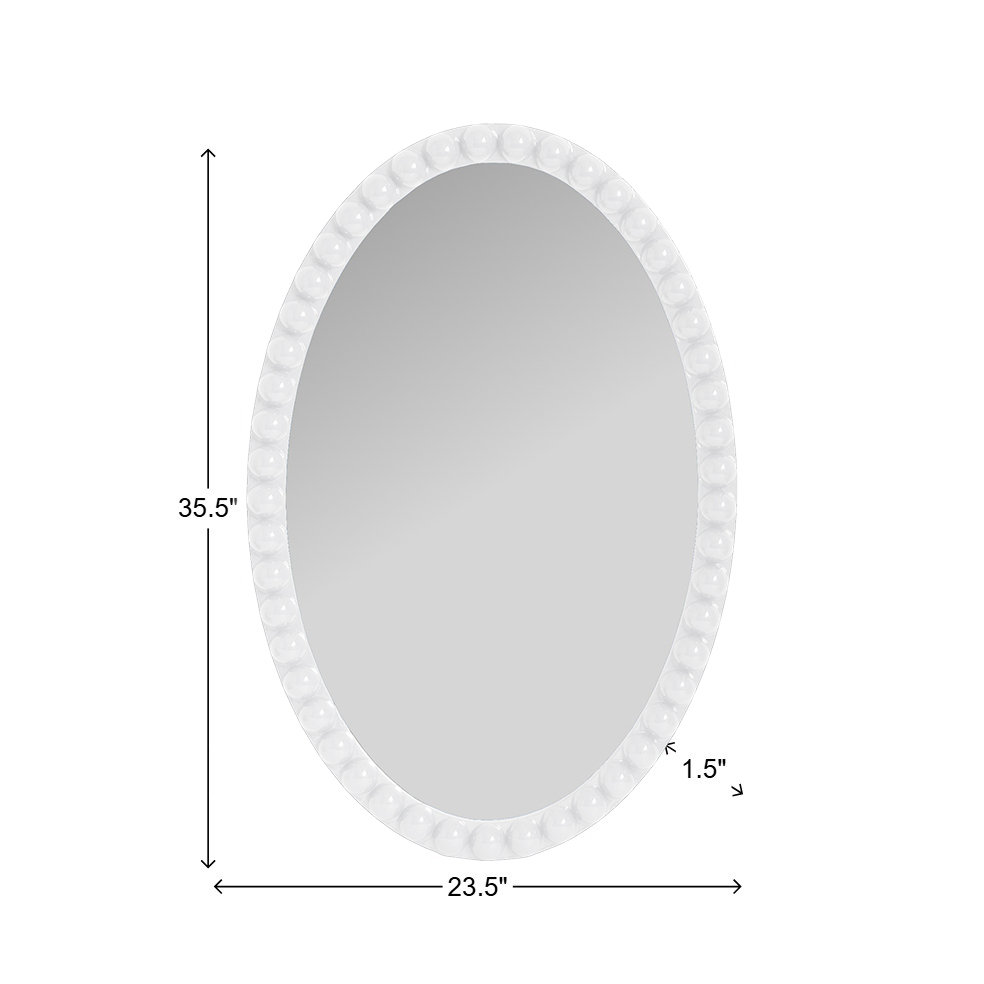 24" Mirror, White