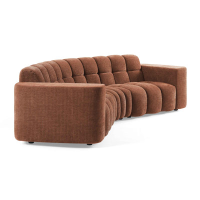 Minimore Modern Style 136" W Marigold Curved Shape Type2 4S Sofa