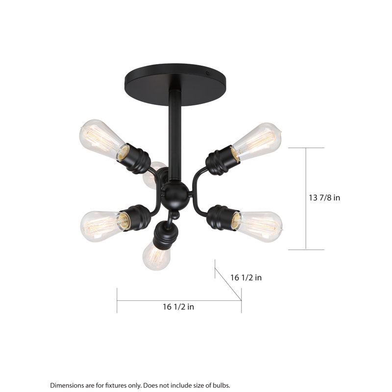 Nester Semi Flush Mount, Black