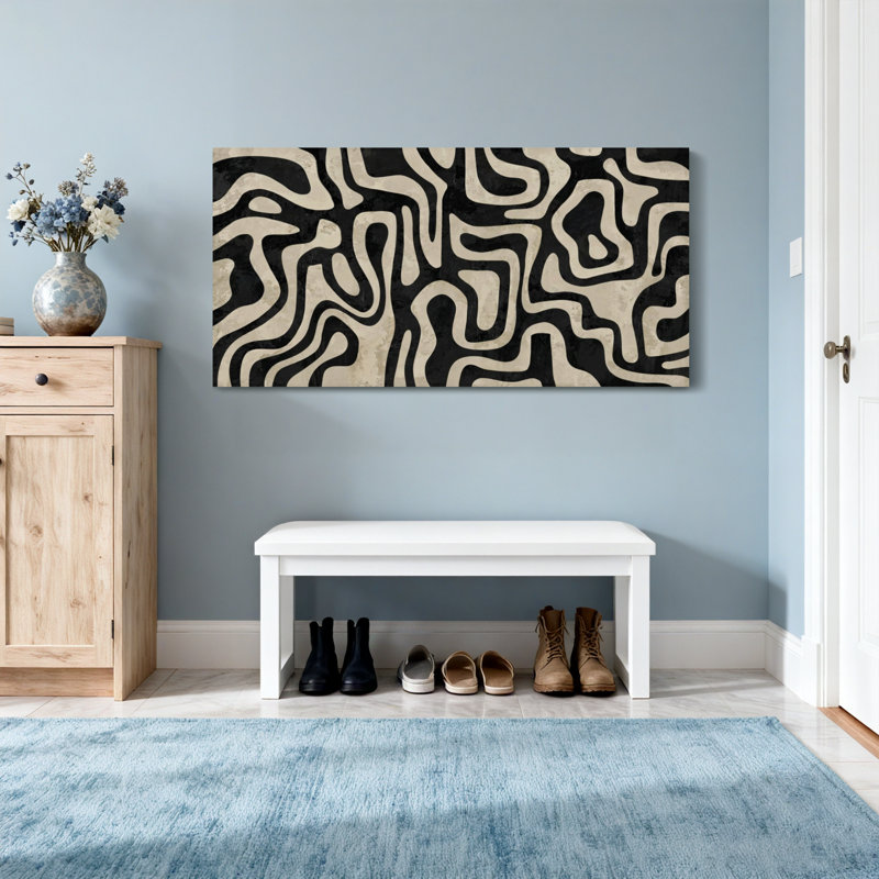 Motif de lignes ondulées à la mode, H 16 po x l 32 po