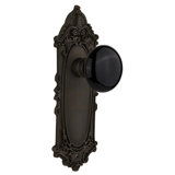 Victorian Plate with Black Porcelain Door Knob