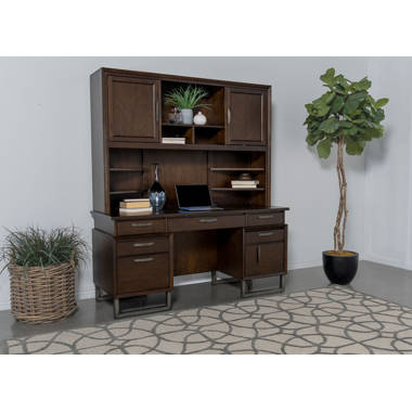 Benjara 45 Inch Wood Computer Desk, 2 Shelves, 1 Drawer, Rustic Brown and  Black - BM229592