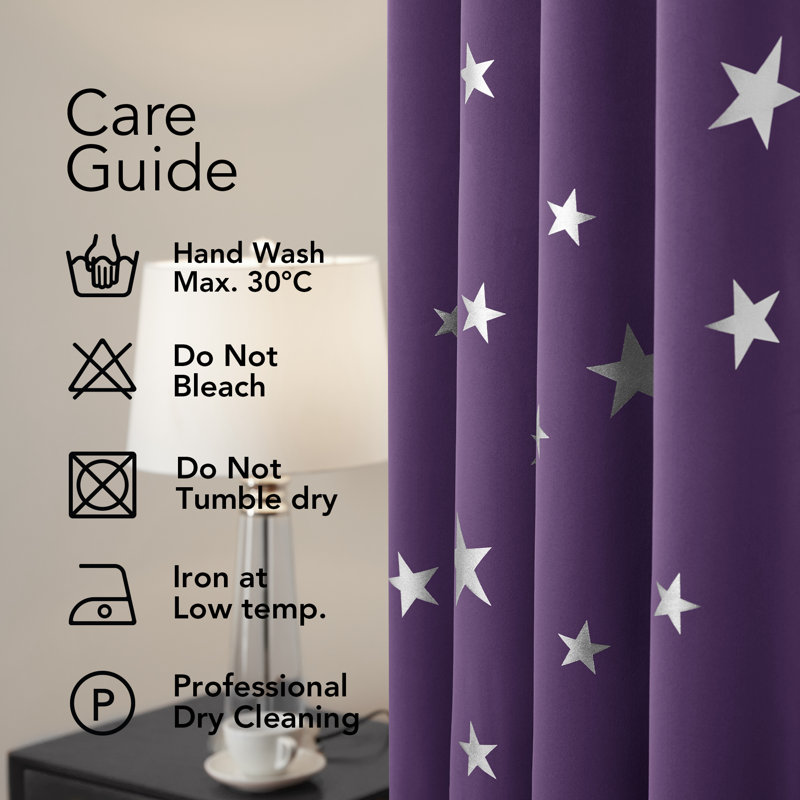 Manzanita Eyelet Room Darkening Thermal Curtains, 132cm W x 183cm D, Purple Grape