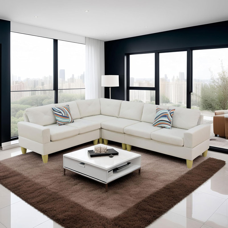 4-piece Flannel Sectional Sofa