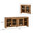 Bateson Modern Window Pane TV Stand/Sideboard with Sliding Doors, 74 Inch-509984593