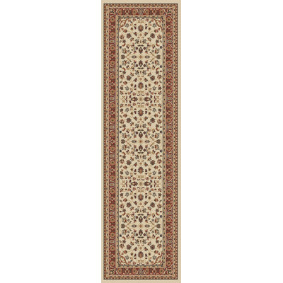 Tapis ivoire / brique Weisgerber