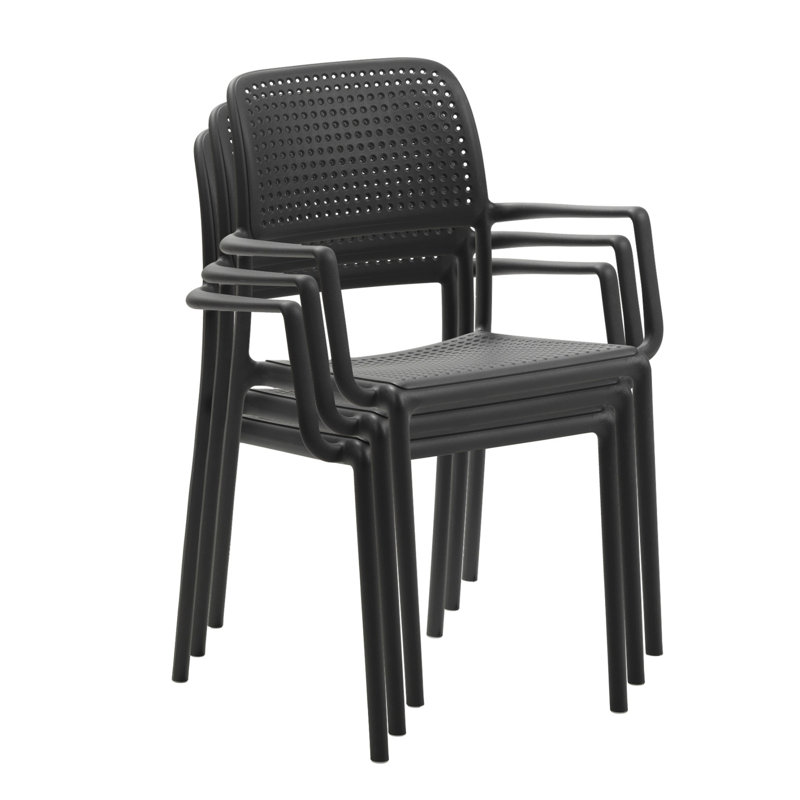 Leleifi Rectangular Outdoor Table Set, Black, 7 pcs