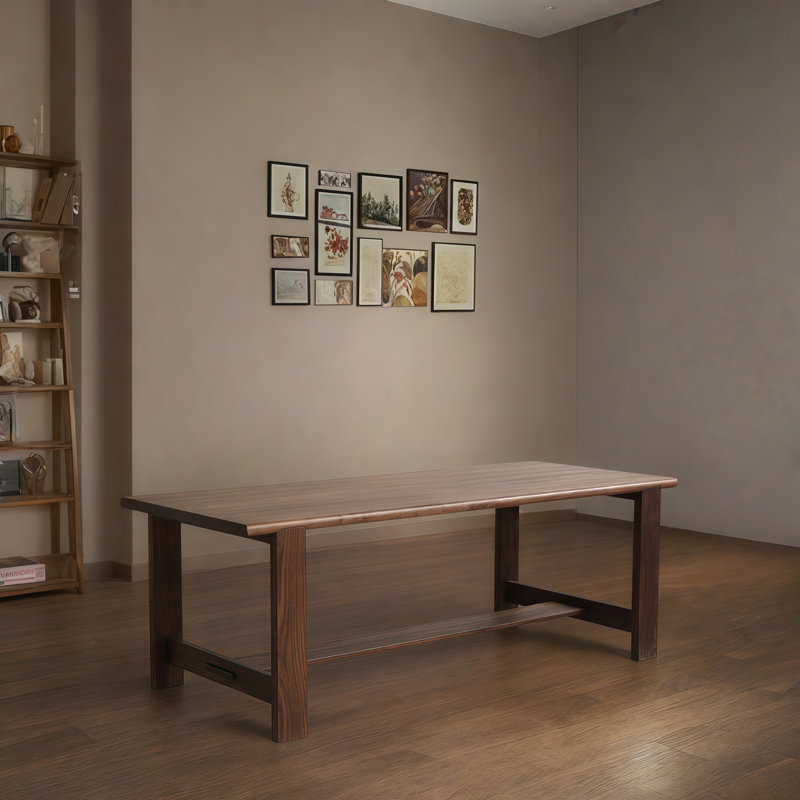 Table moderne en noyer noir à panneau épais, H 29,52 po x L 62,99 po x l 31,49 po