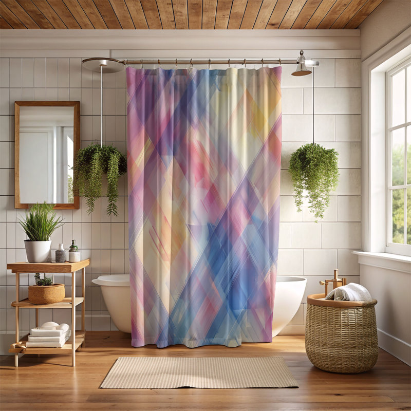 Plaid Art - Rideau de douche Premium, H 74 po x l 71 po